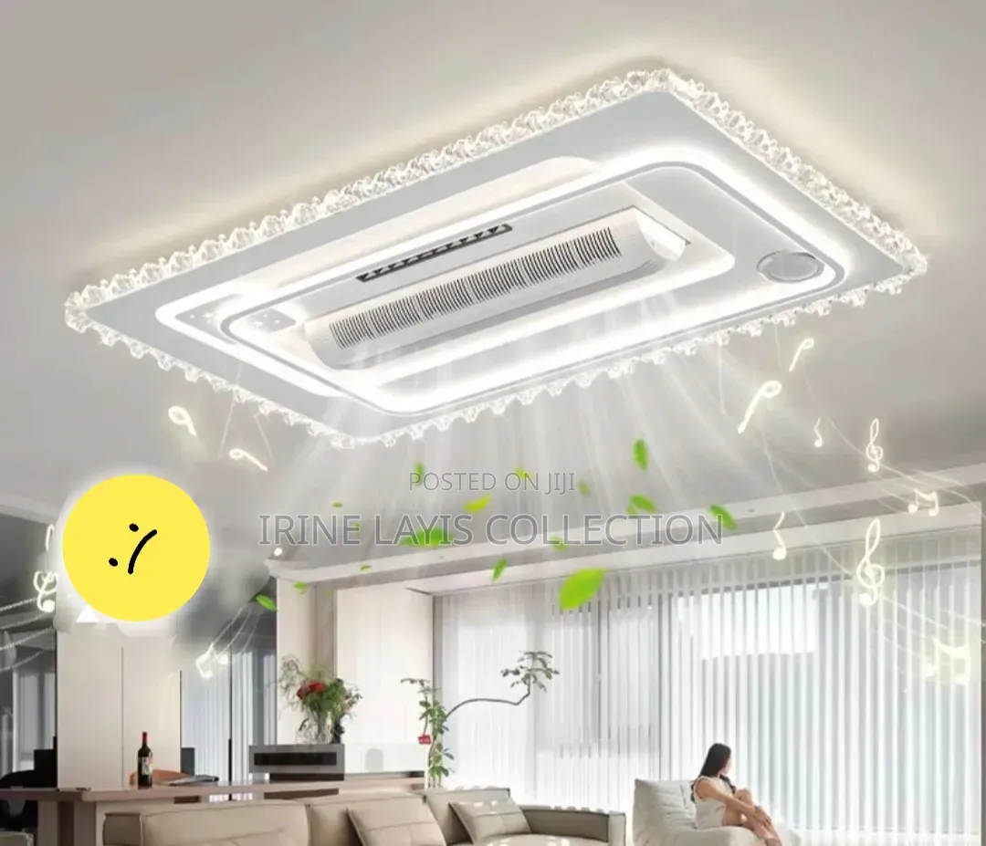 Smart, Ultra-Modern Bladeless Ceiling Fan Light.