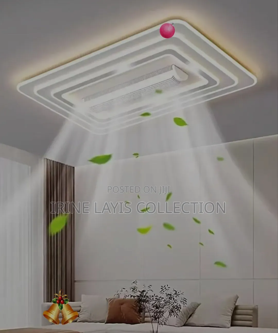 Smart, Ultra-Modern Bladeless Ceiling Fan Light.
