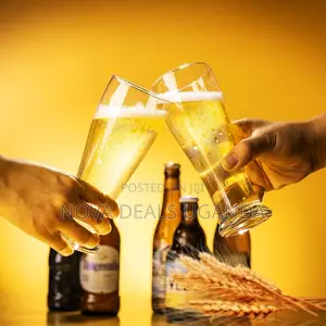 Beer Mug Glasses Set 420ml, Wheat Glasses Gift for Men (4)
