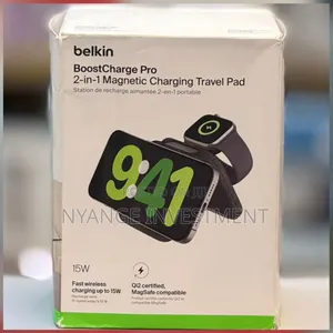 Belkin Boostcharge Pro 2-in-1 Magnetic Charging Travel Pad,