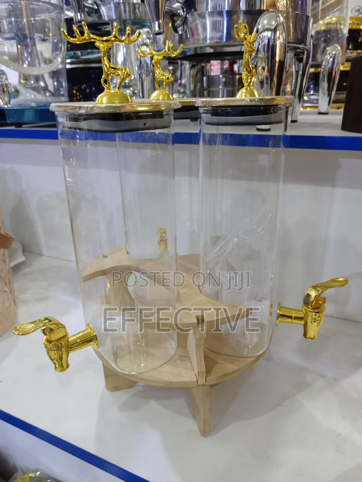 Rotating Glass Beverage Dispenser Set.
