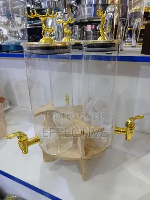 Rotating Glass Beverage Dispenser Set.