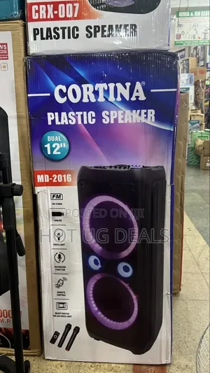 Cortina Dual 12-Inch Plastic Speaker, Model Md-2016. With Microphones