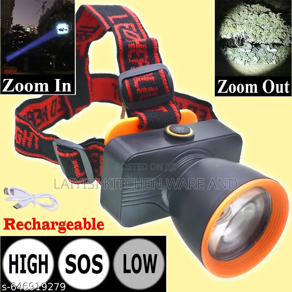 Lumen Rechargeable Led Headlamp – Zoom in Zoom Out Adjustable Focus