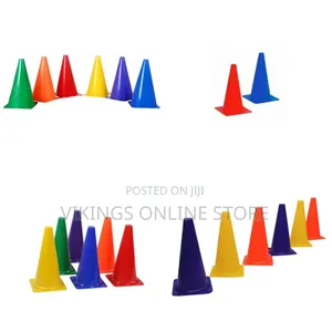 23cm Plastic Traffic Space Cone Marker Set of 6 Field Marking Equipmen