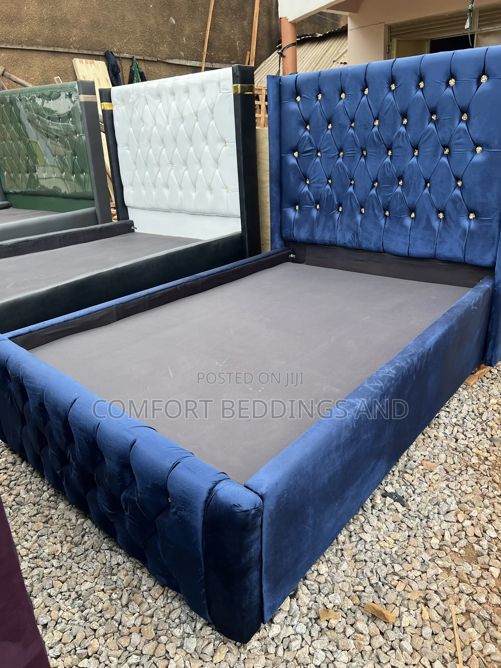 Button Sofa Bed Five by Six Blue