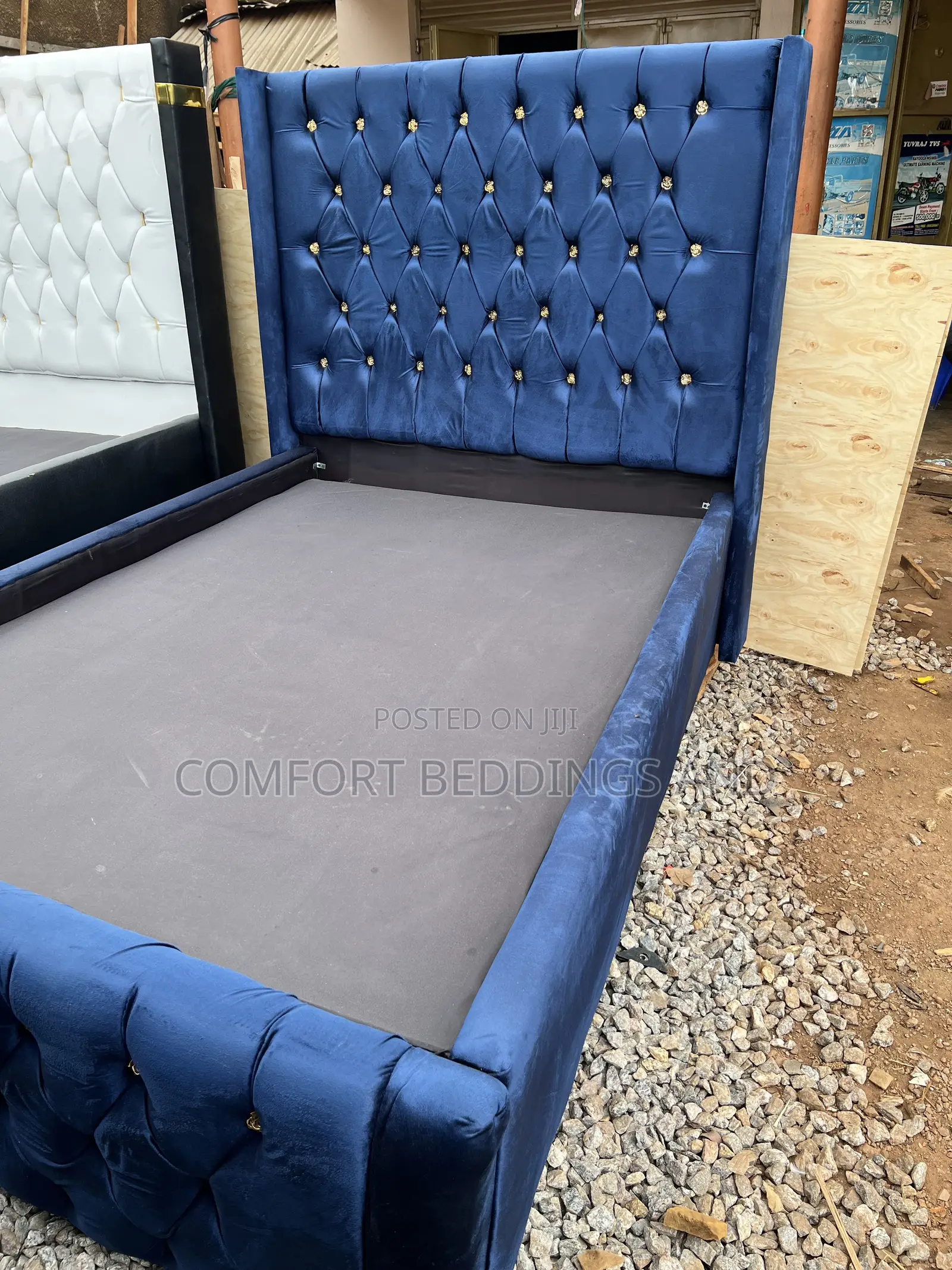 Button Sofa Bed Five by Six Blue