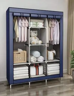 Three Column Metallic Closet Dark Blue