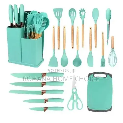 19pcs Kitchen Utensils and Knife Set - Silicone