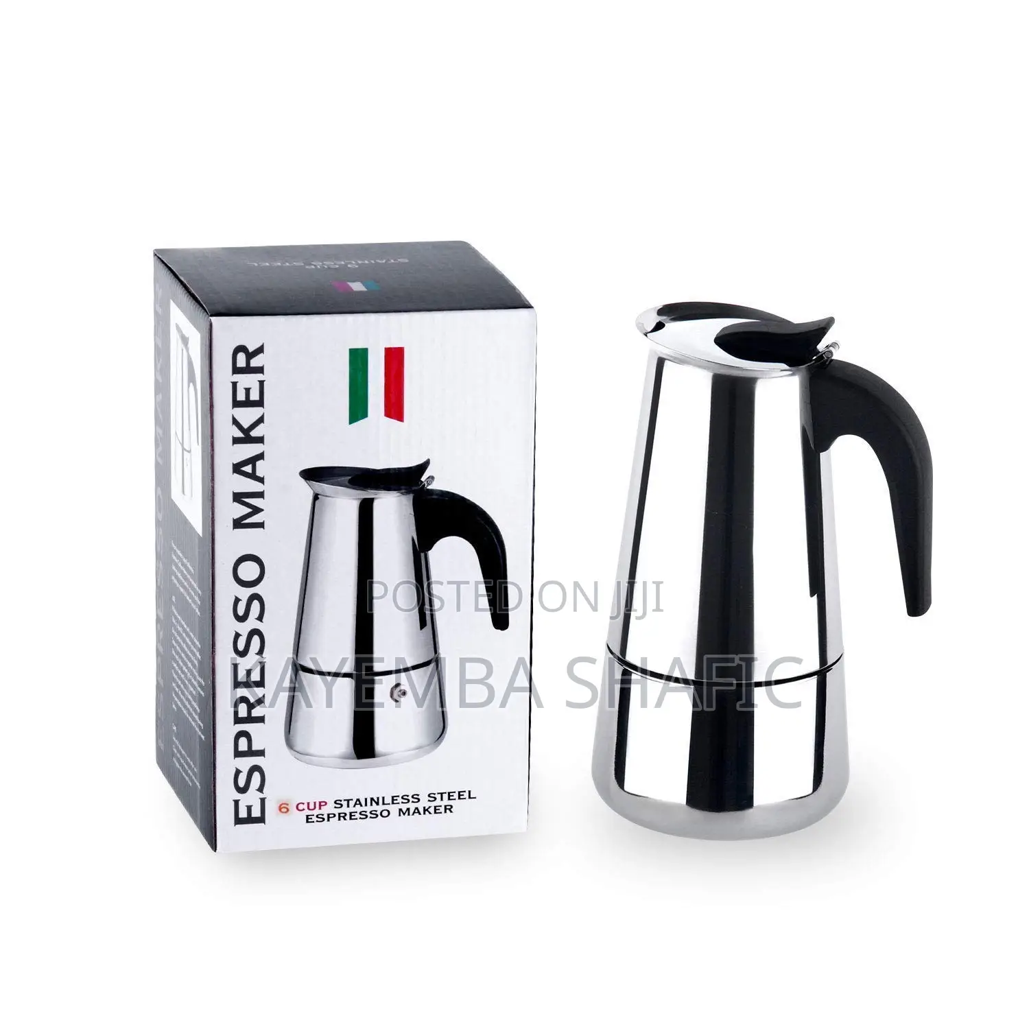6 Cup Stainless Steel Moka Pot Stovetop Espresso Maker