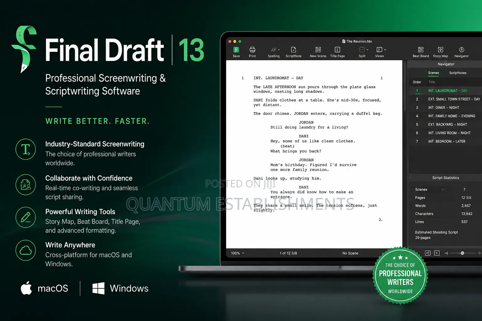 Final Draft 13 | Professional Screenwriting Scriptwriting Software