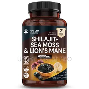 New Leaf Shilajit, Sea Moss, Lion's Mane Capsules 2 Month Supply