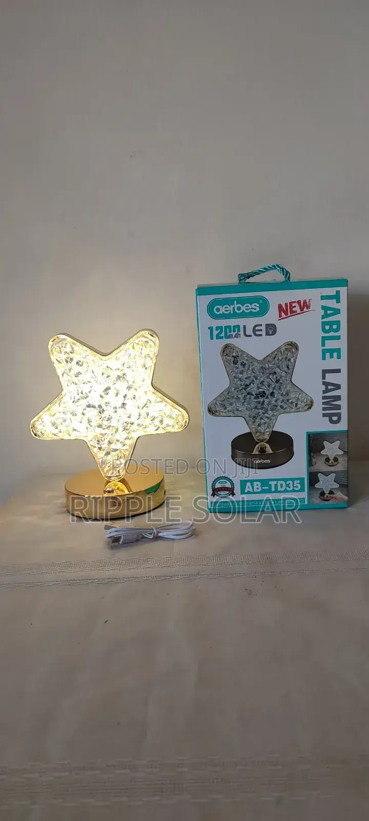 Aerbes Ab-Td35 Led Table Lamp Rechargeable Star Crystal Night Light