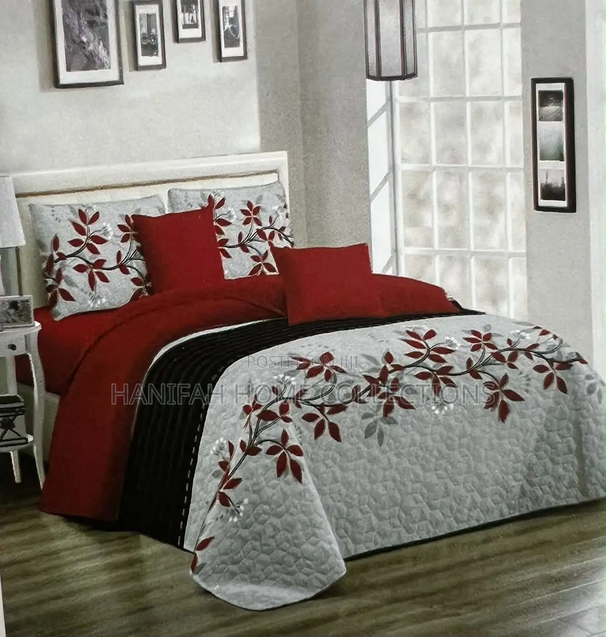 Ruby Blossom Bedspread