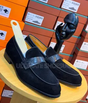 Loro Piana Black Suede Loafers