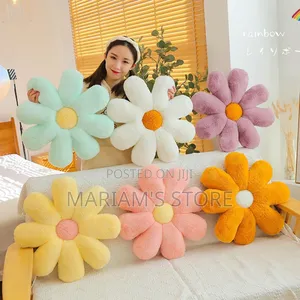 Floral Decorative Throw Pillows Feature a Soft, Plush Flower .