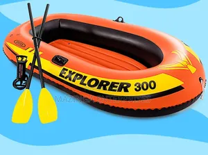 Intex Explorer 300 Compact Inflatable 3 Person Raft Boat W/Pump Oars