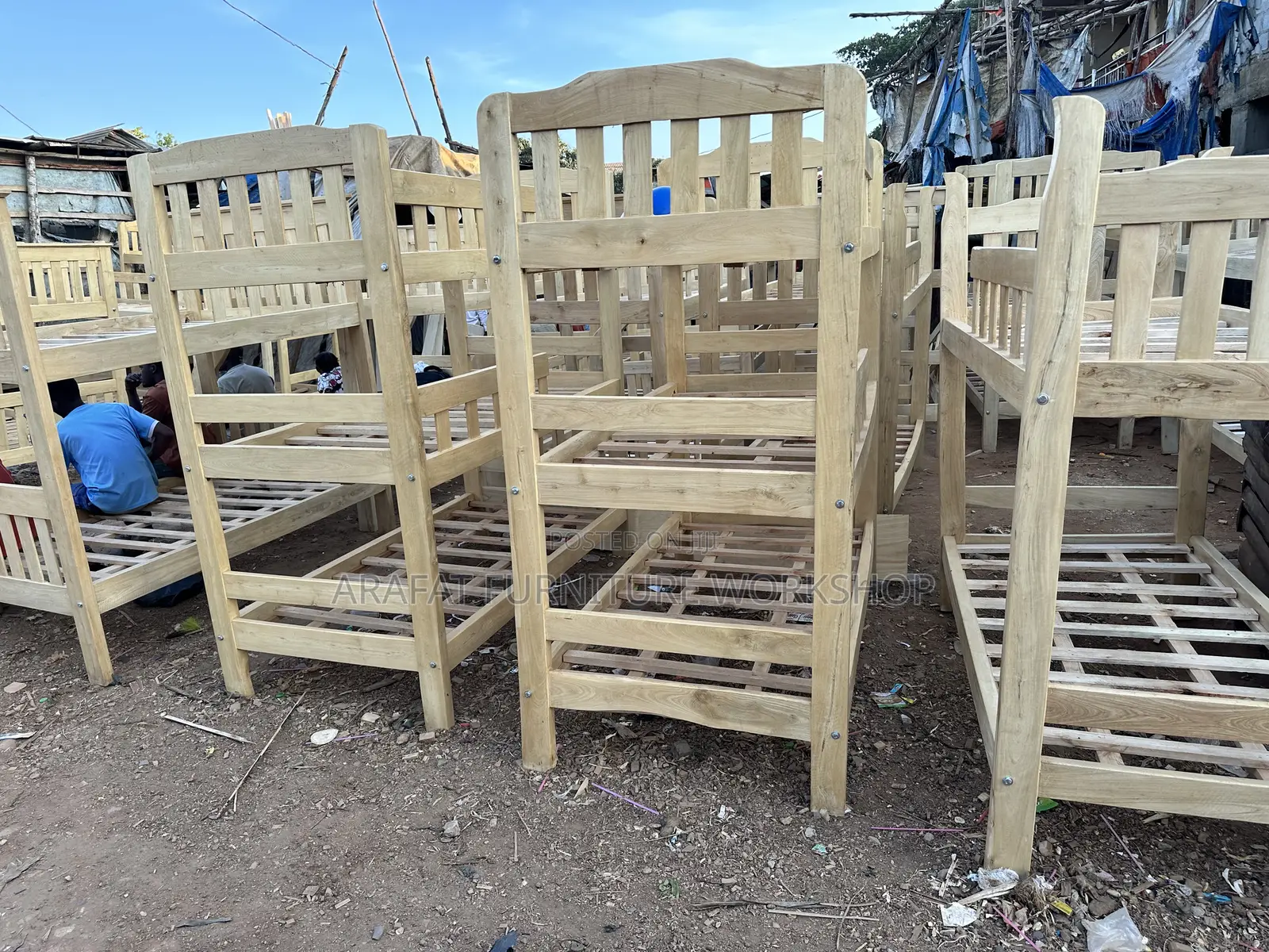Solid Wood Triple Decker Beds