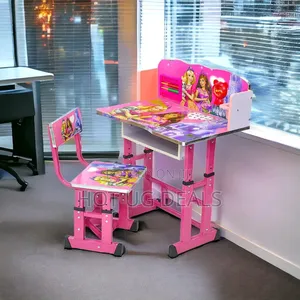Educational Study Table and Chair Set for Kids - (Baby Pink)