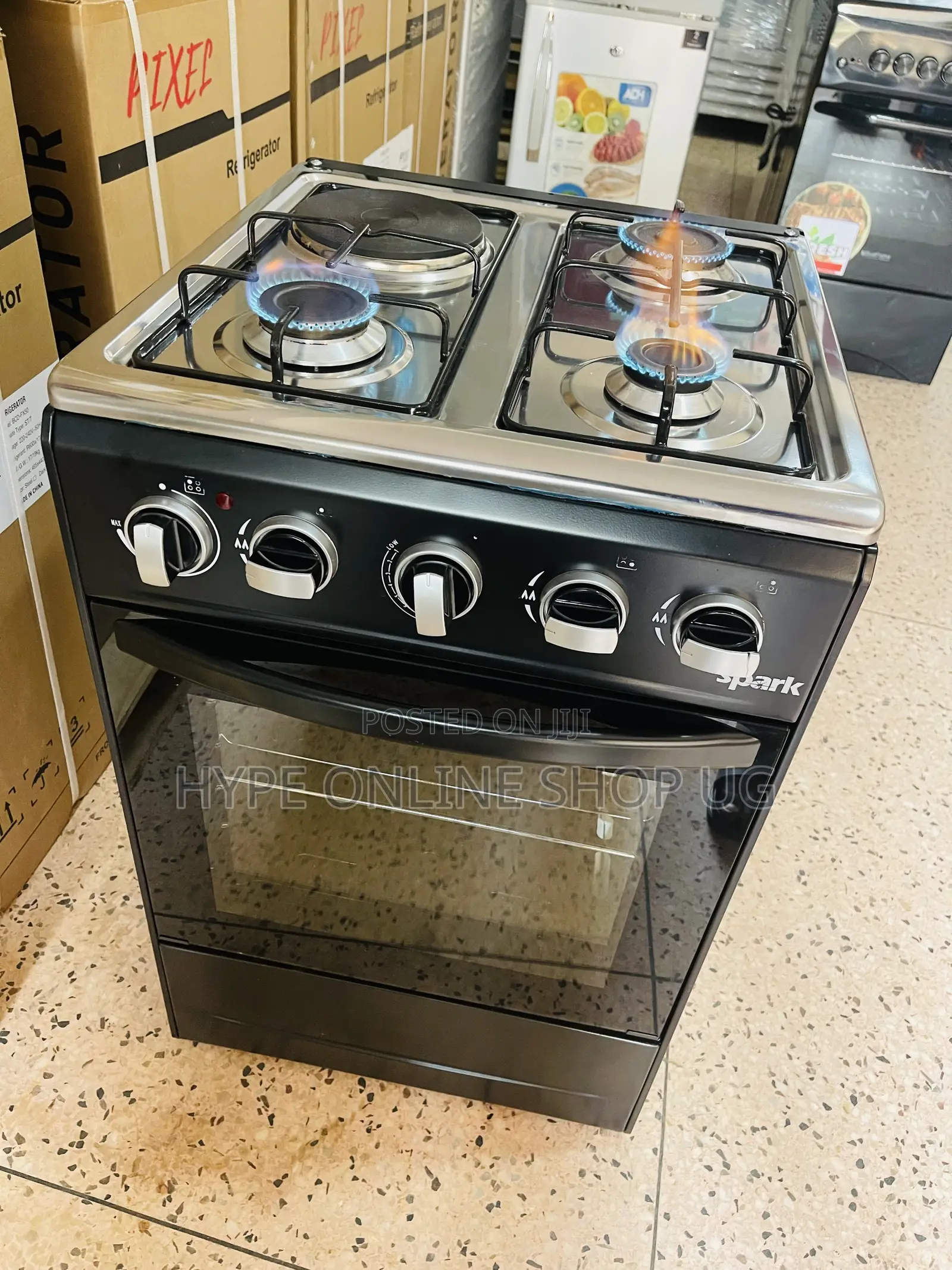 3+1,Spark Imported Used Standing Electric and Gas Cooker