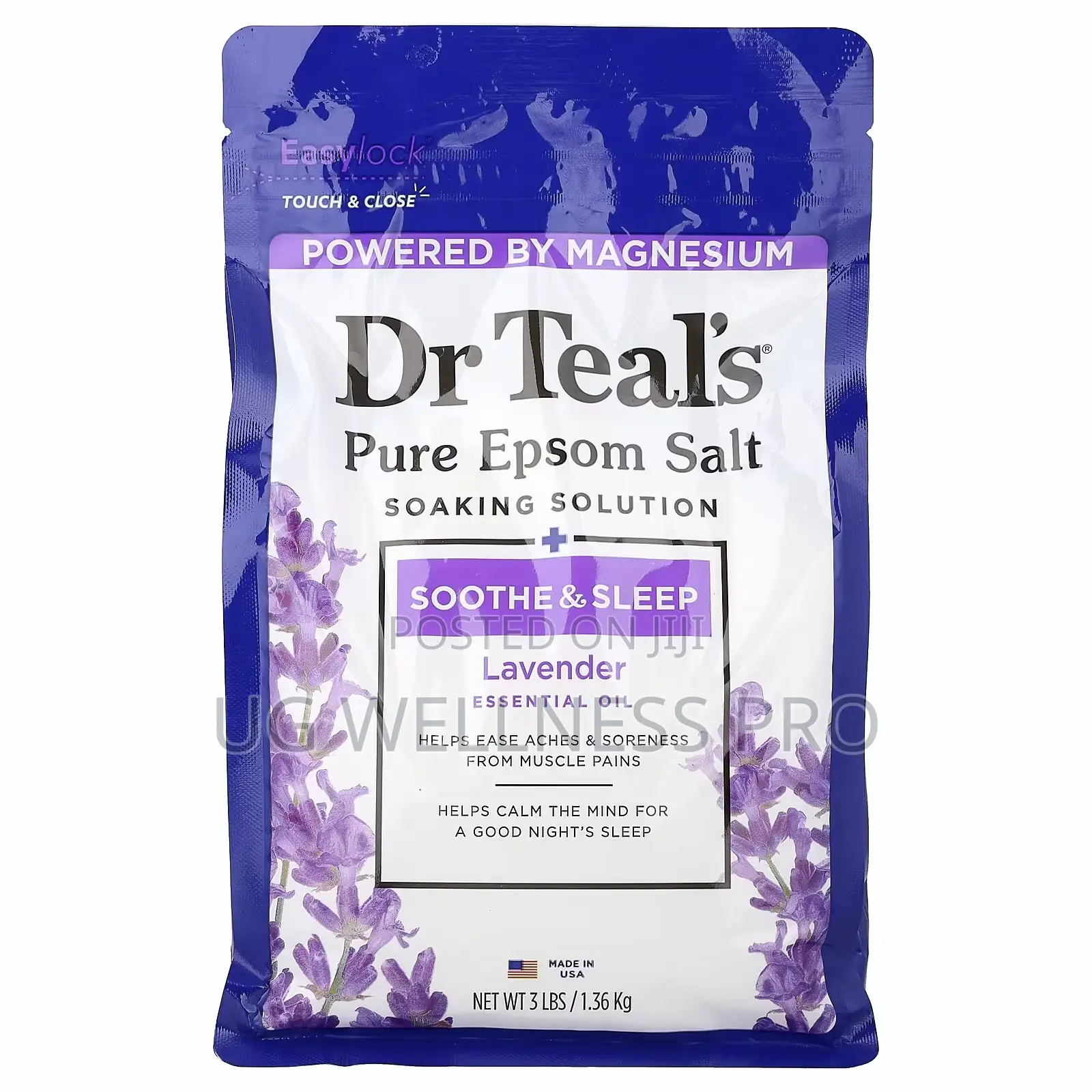Dr. Teal's Pure Epsom Salt, Soaking Solution, Lavender, 1.36 Kg
