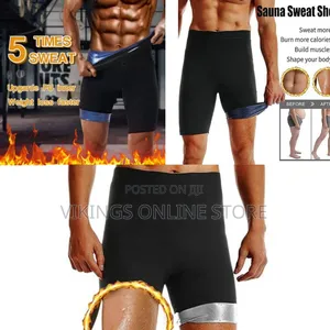 Size: Small/Medium Men Sauna Shorts Pants Sweat Leggings Thermo Capris