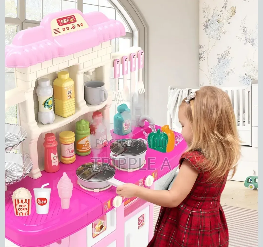 Kids Kitchen Play Set Pink
