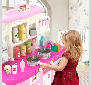 Kids Kitchen Play Set Pink