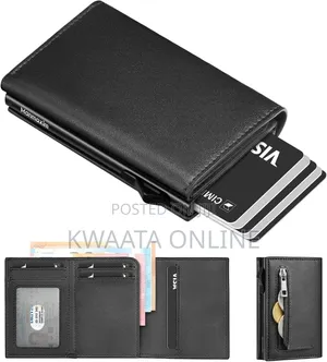 Mens Wallet, Slim Pop Up Card Holder Smart Card Cases With Coin Pocket
