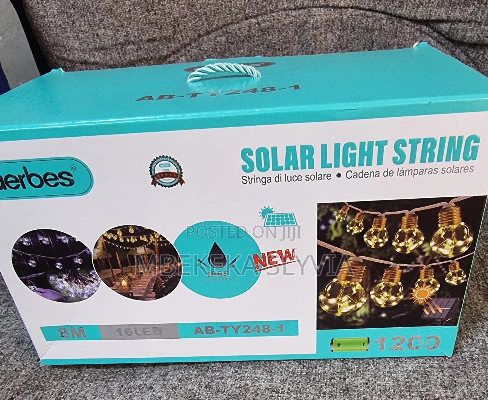 Solar String Lights10m-16 Bulbs/Outdoor Solar Christmas Lights Home De