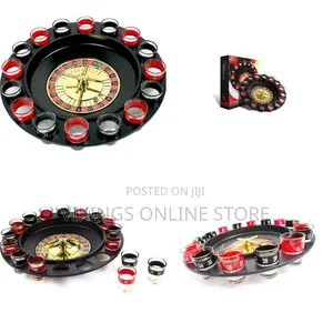 Spin Wheel Roulette Set With Ball Fun Game Set (2 Balls and 16 Glasses
