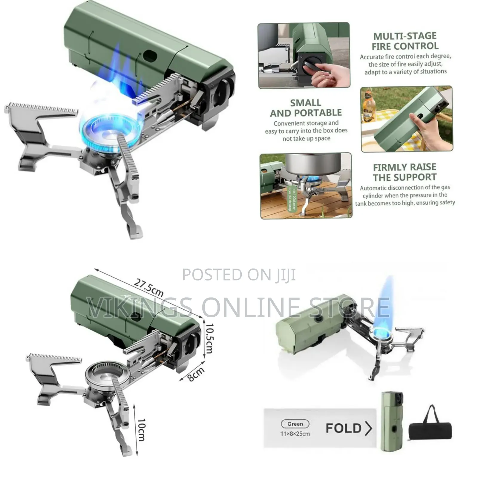 Portable Camping Foldable Outdoor Gas Stove With Storage Bag, Wind