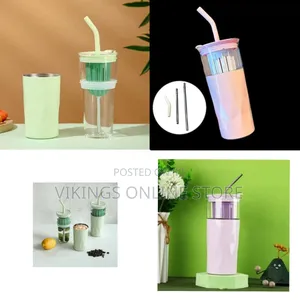 Multipurpose Cup With Glass Liner, Stainless Steel Convenient