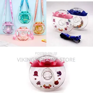 1 Set 450ml Water Bottle Shoulder Strap Luminous Leak-Proof Cartoon