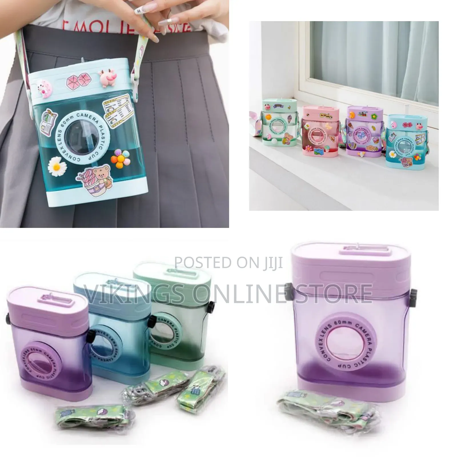 Camera Water Bottle Bpa Free Creative Rectangle Plastic Water Cup
