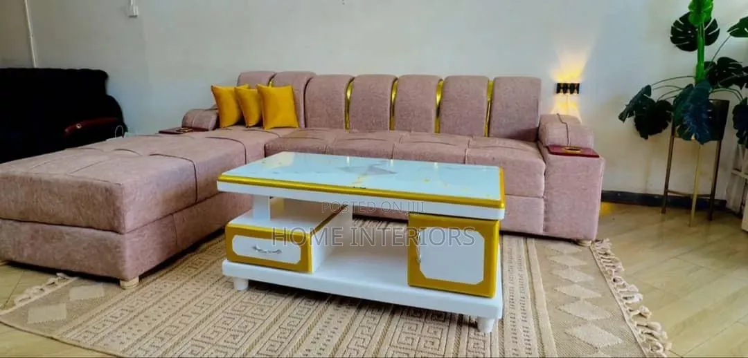 Six Seater Sofa L With a Centre Table