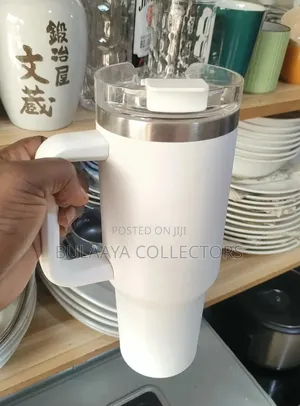 Uk Used White 40-Ounce Stainless Steel Tumbler.
