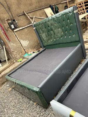 Leather Bed Five by Six Green