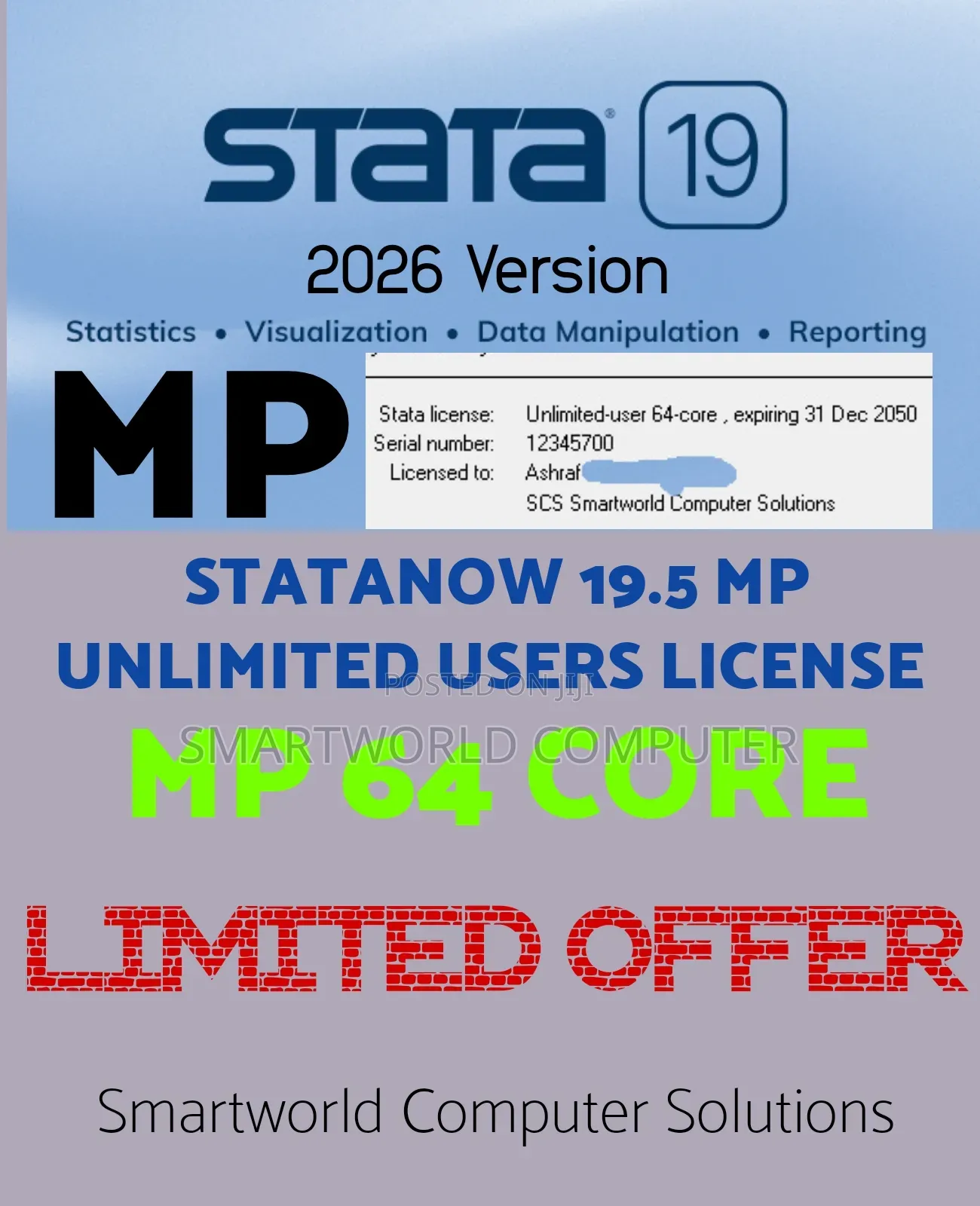 Statanow 19.5 Se Unlimited Users Perpetual License, Mega Discount