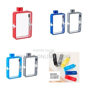 380ml Flat Water Bottle Memo Notebook Travel Slim Drink Water Bottle
