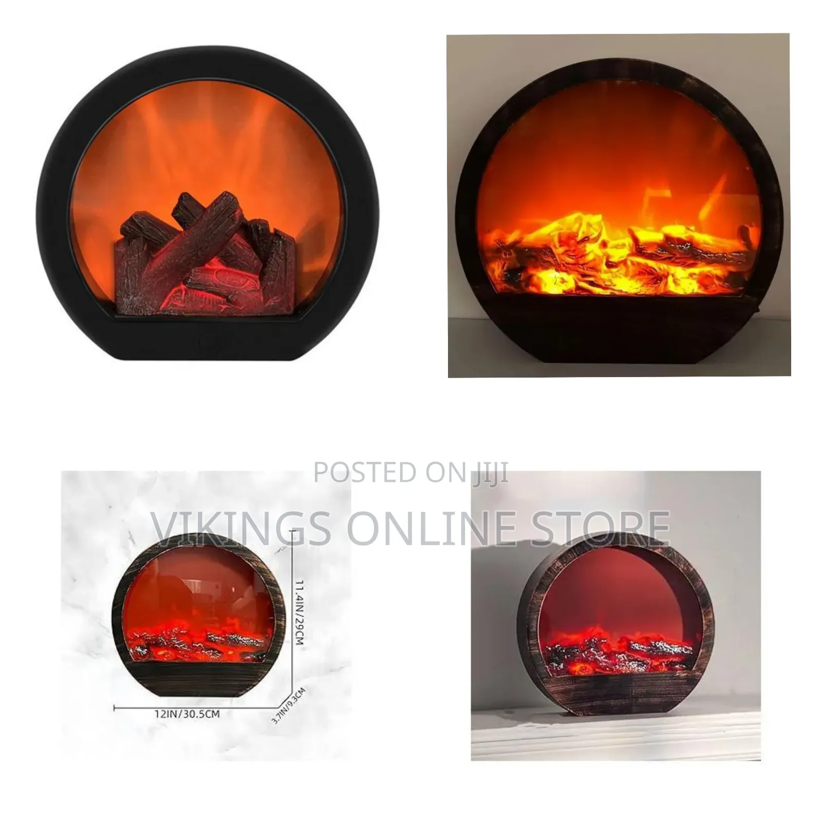 Electric/Usb Operated Portable Artificial Led Round Fireplace Ornament