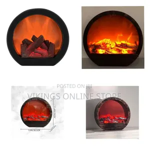 Electric/Usb Operated Portable Artificial Led Round Fireplace Ornament
