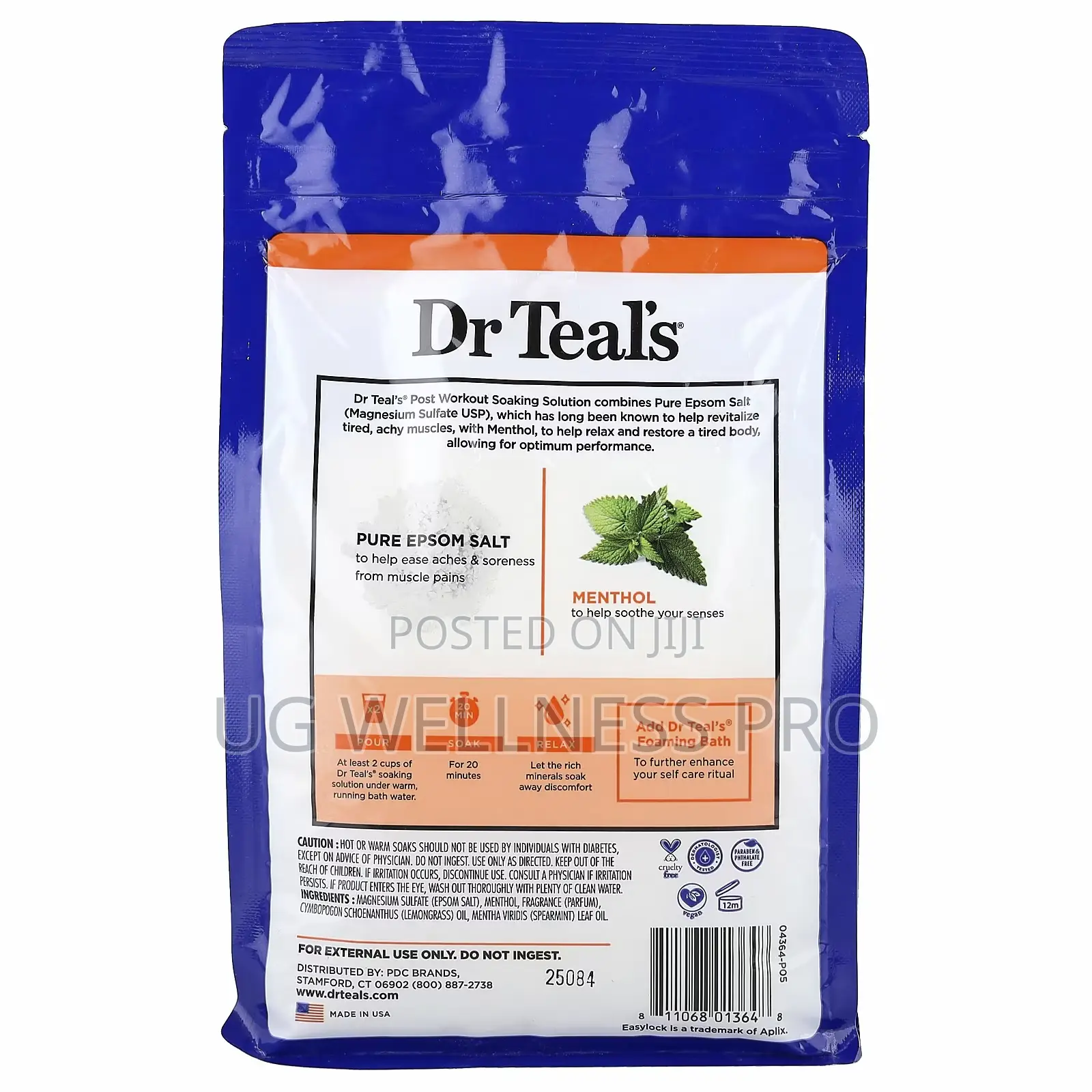 Dr. Teal's Pure Epsom Salt Soaking Solution Pre Post-Workout 1.36 Kg