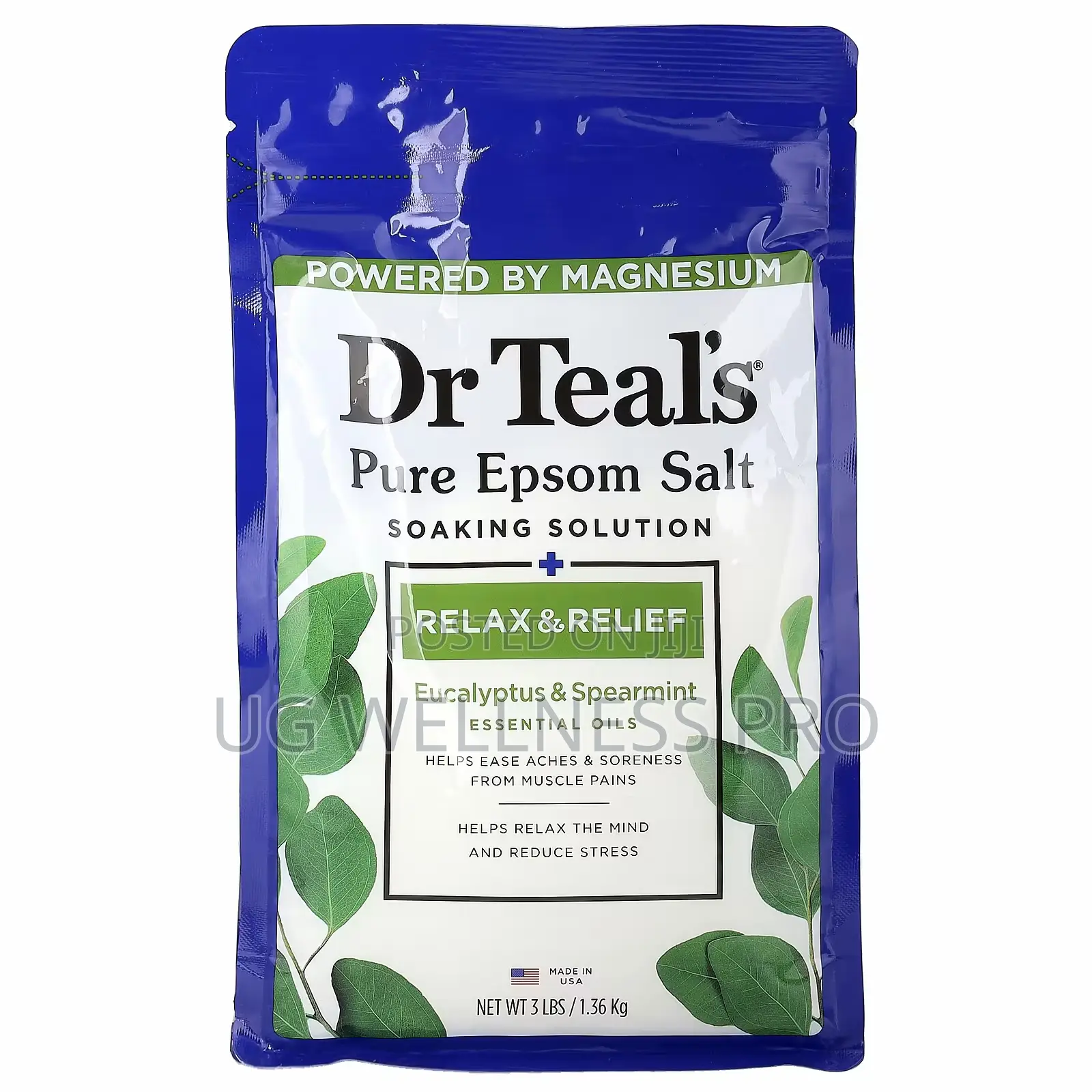 Pure Epsom Salt Soaking Solution, Eucalyptus Spearmint 1.36 Kg