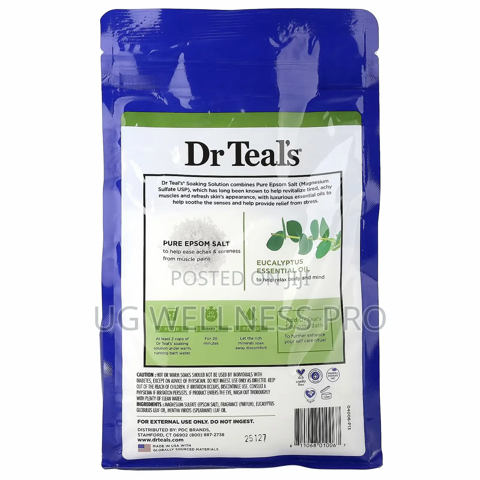 Pure Epsom Salt Soaking Solution, Eucalyptus Spearmint 1.36 Kg