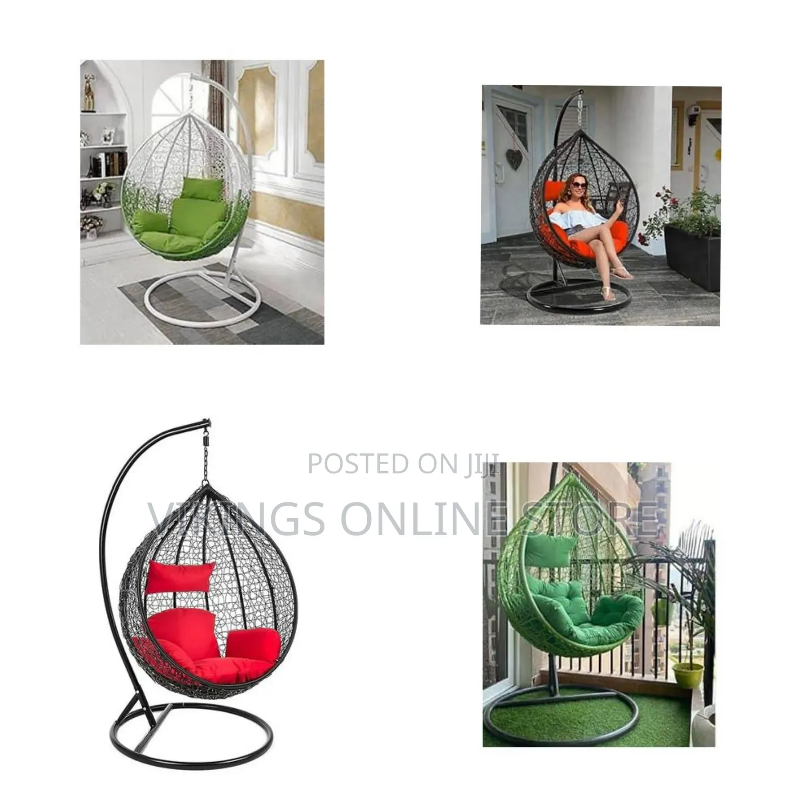 Hanging Basket Chair Ceiling Egg Iron Rattan Single Seater Hammock