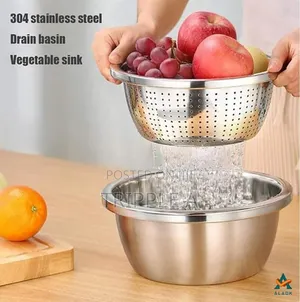 30cm Stainless Steel Rice , Vegetable Washing Colander