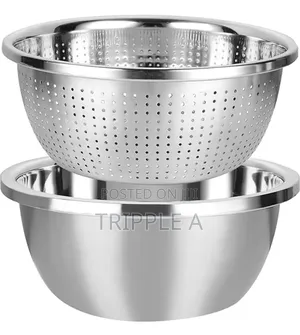 30cm Stainless Steel Rice , Vegetable Washing Colander
