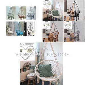 Hammock Chair Hanging Macrame Swing With Cushion and Hardware Kits
