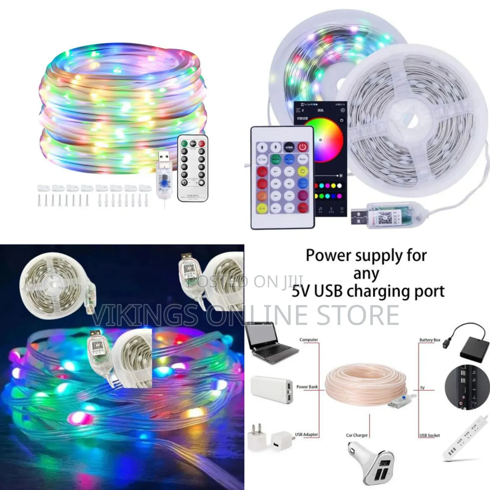 Multi Coloured Outdoor Rope Lights, 10m 100 Led RGB Sensory Lights
